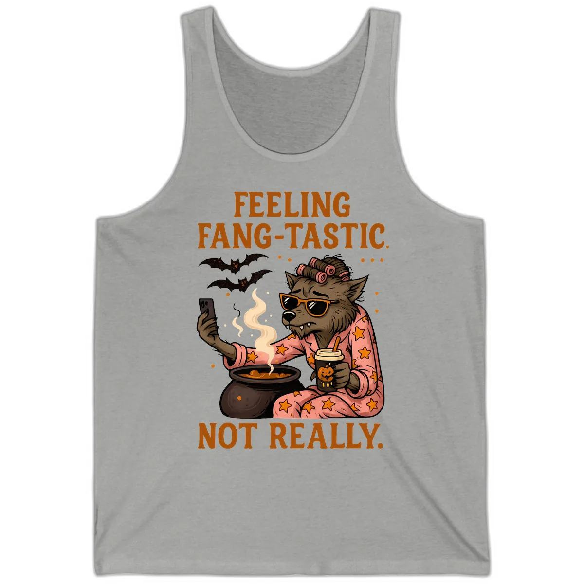 Feeling Fang-Tastic Not Really Werewolf Tank in Athletic Heather
