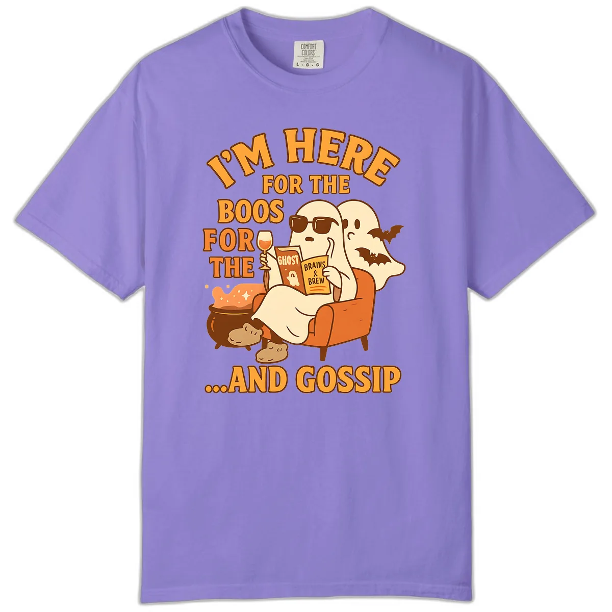 I'm Here For The Boos And Gossip Comfort Color in Violet
