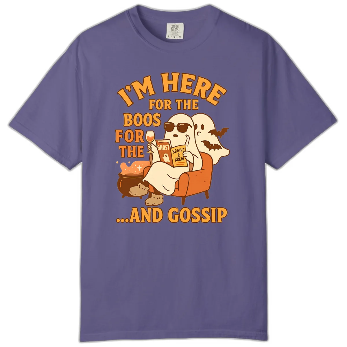 I'm Here For The Boos And Gossip Comfort Color in Grape
