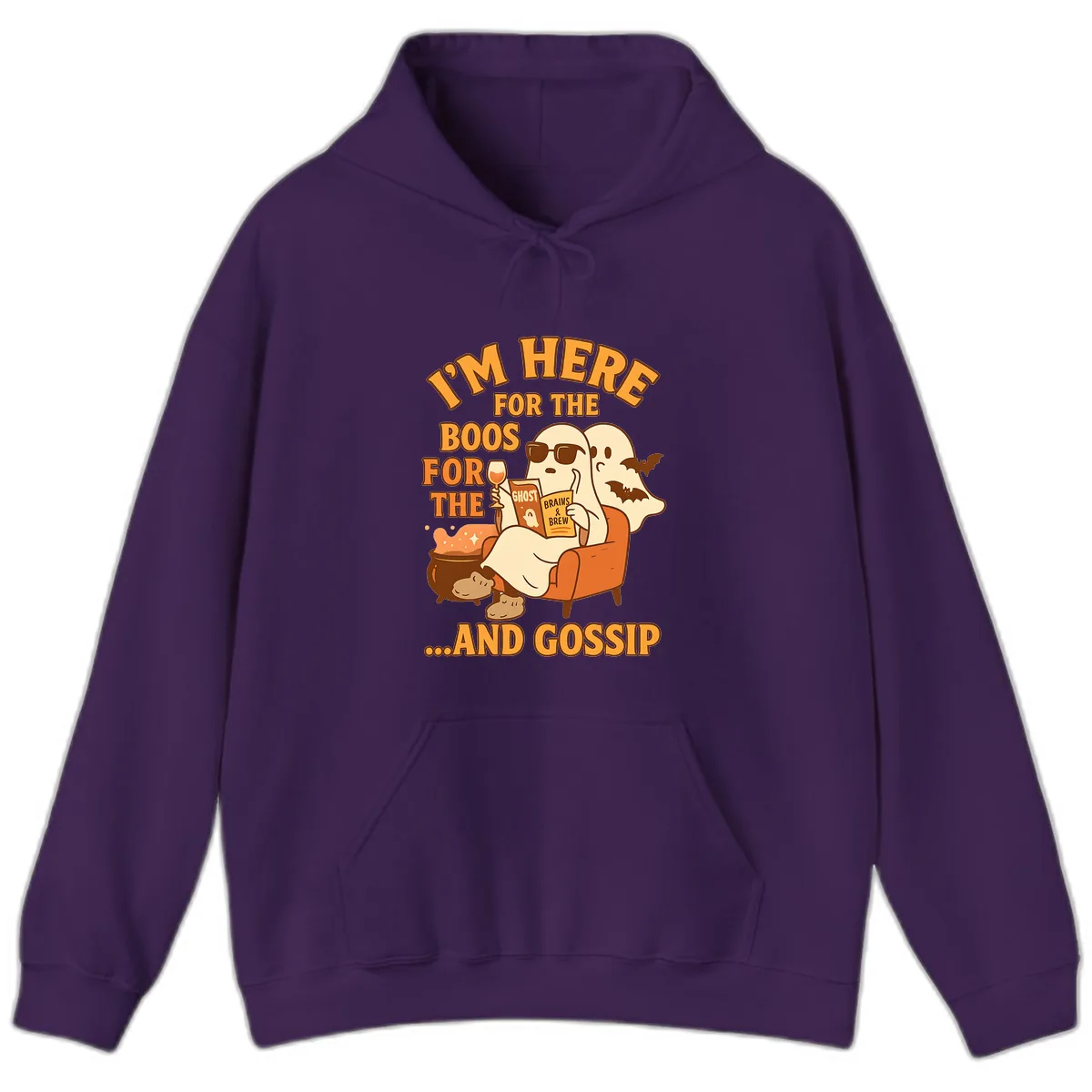I'm Here For The Boos And Gossip Hoodie in Purple