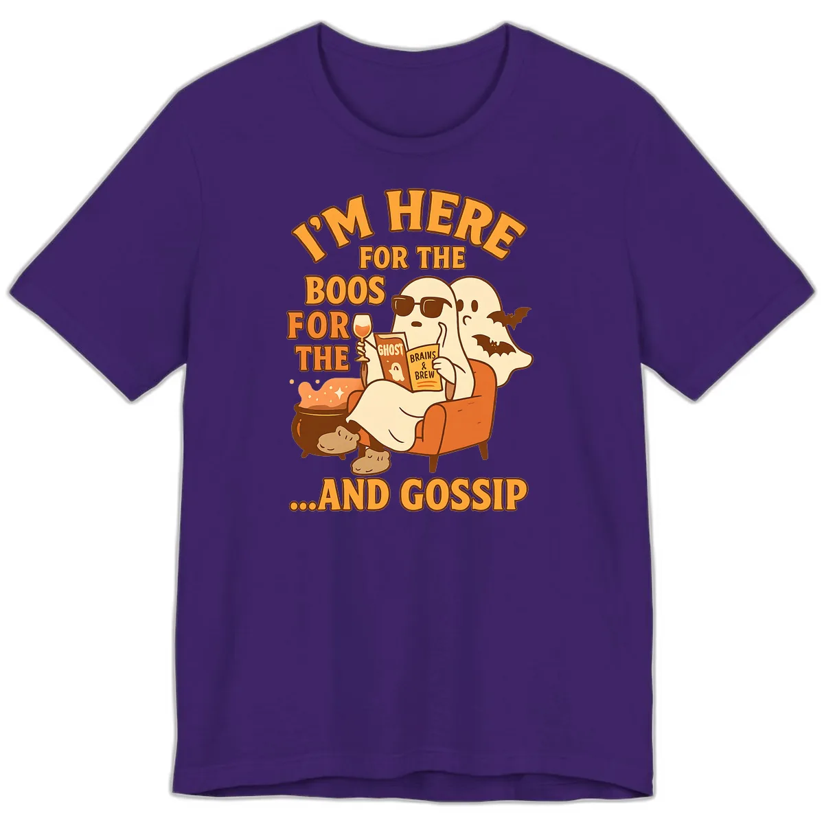 I'm Here For The Boos And Gossip Premium T-Shirt in Team Purple