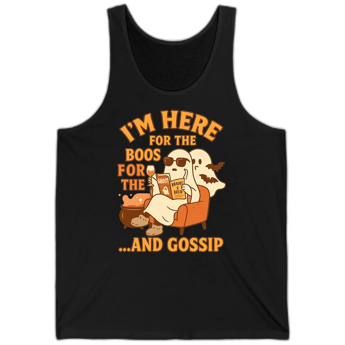 I'm Here For The Boos And Gossip Tank in Black