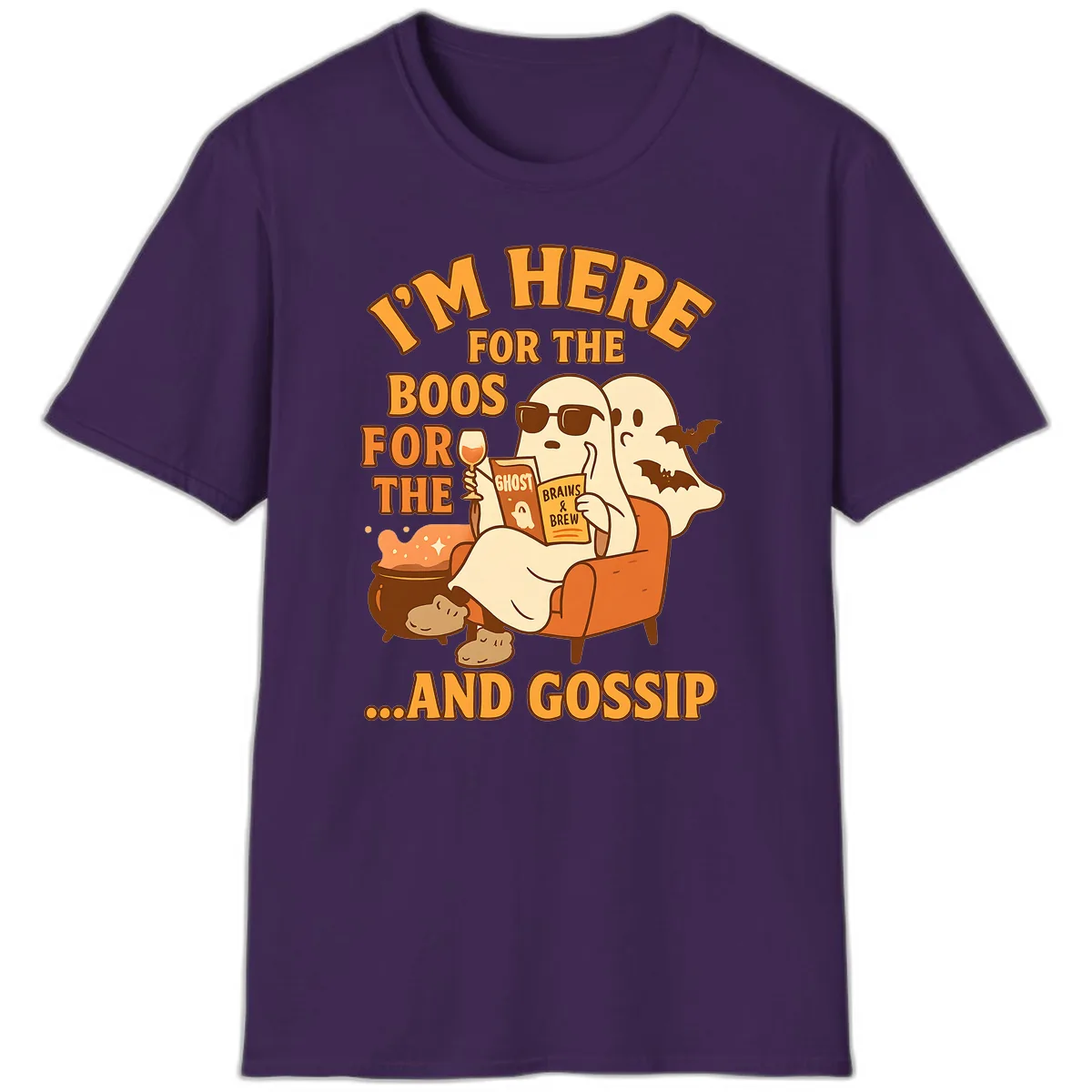 I'm Here For The Boos And Gossip T-Shirt in Purple