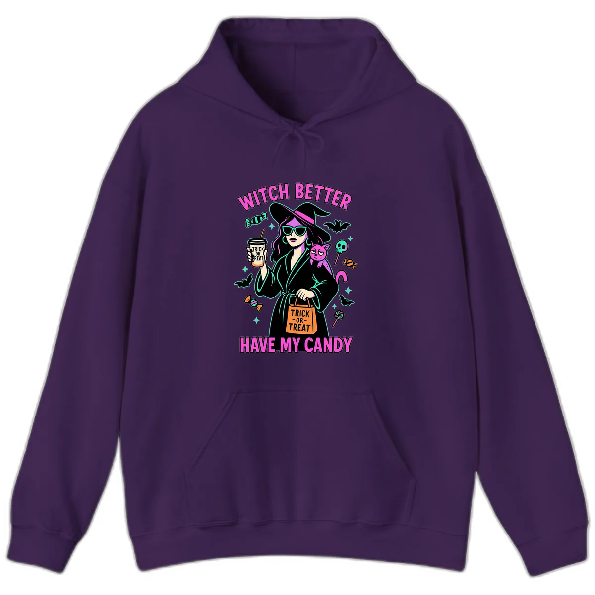 Witch Better Have My Candy Halloween Hoodie in Purple
