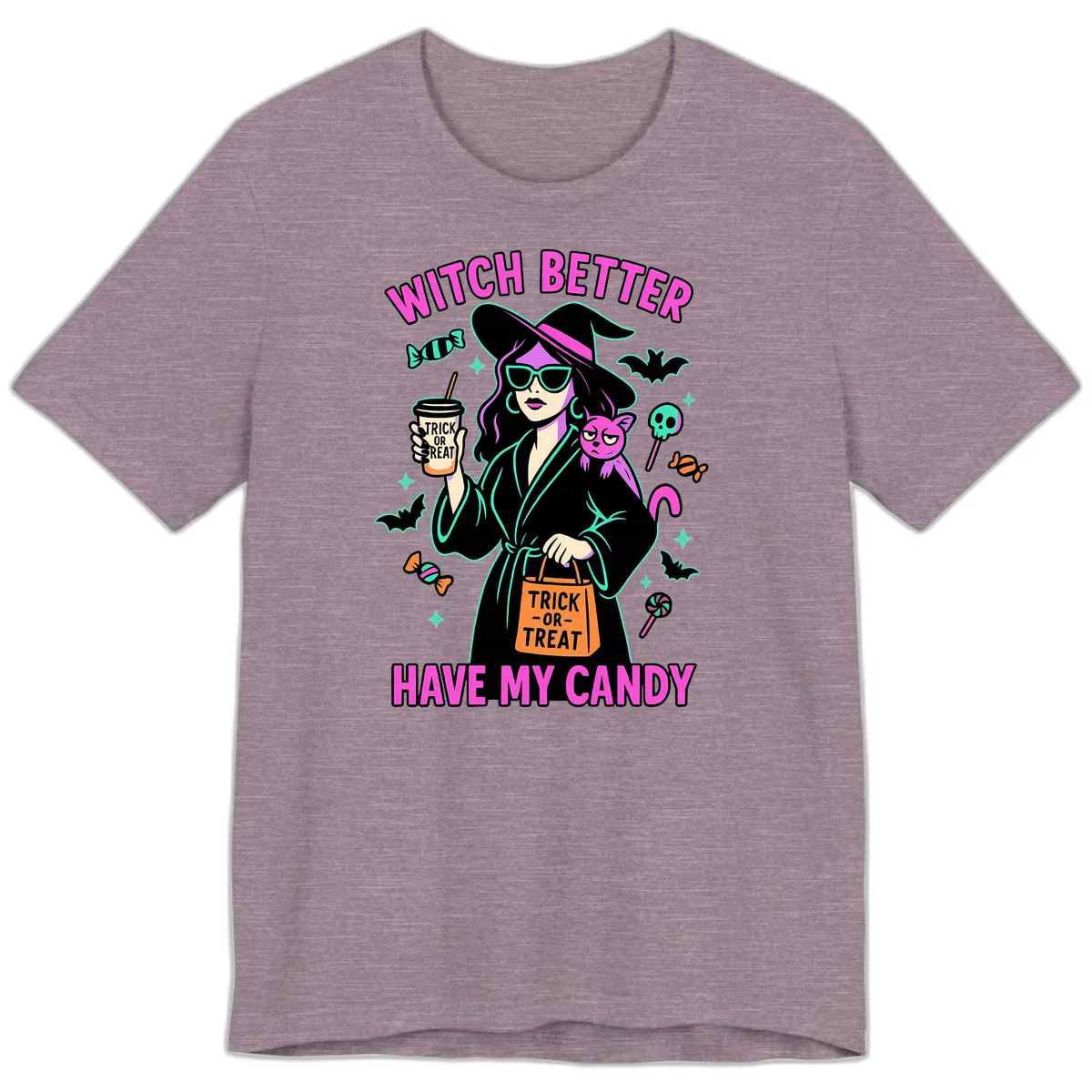 Witch Better Have My Candy Halloween Premium T-Shirt in Heather Purple