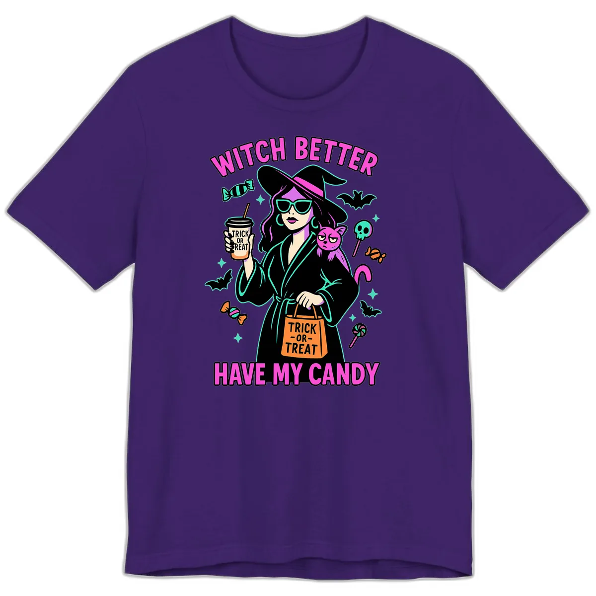 Witch Better Have My Candy Halloween Premium T-Shirt in Team Purple
