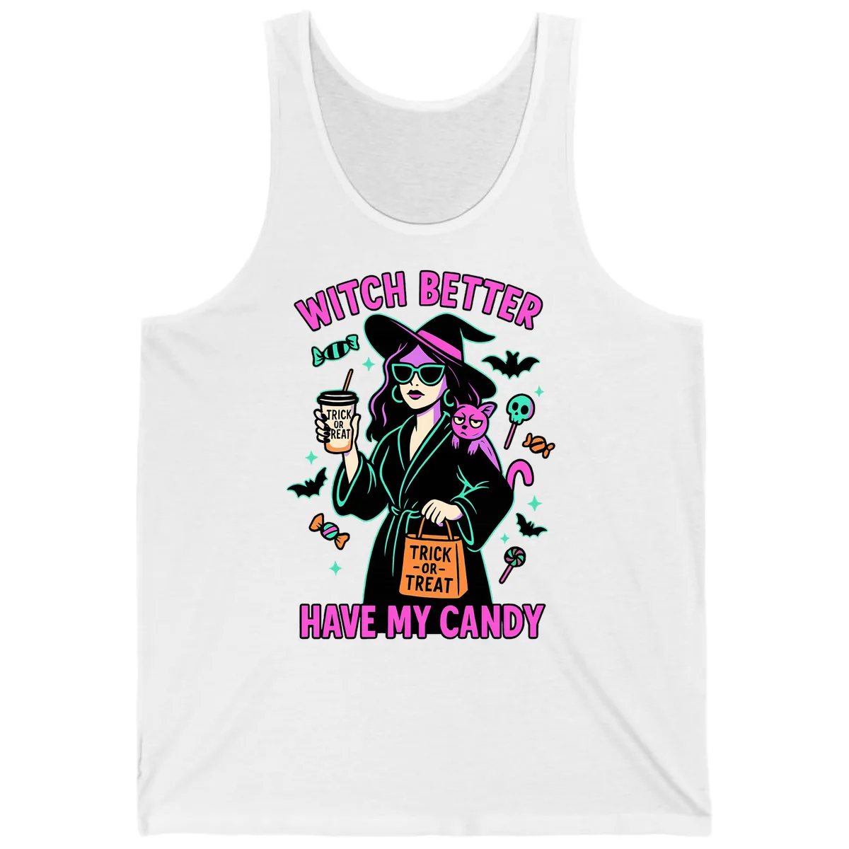 Witch Better Have My Candy Halloween Tank in White