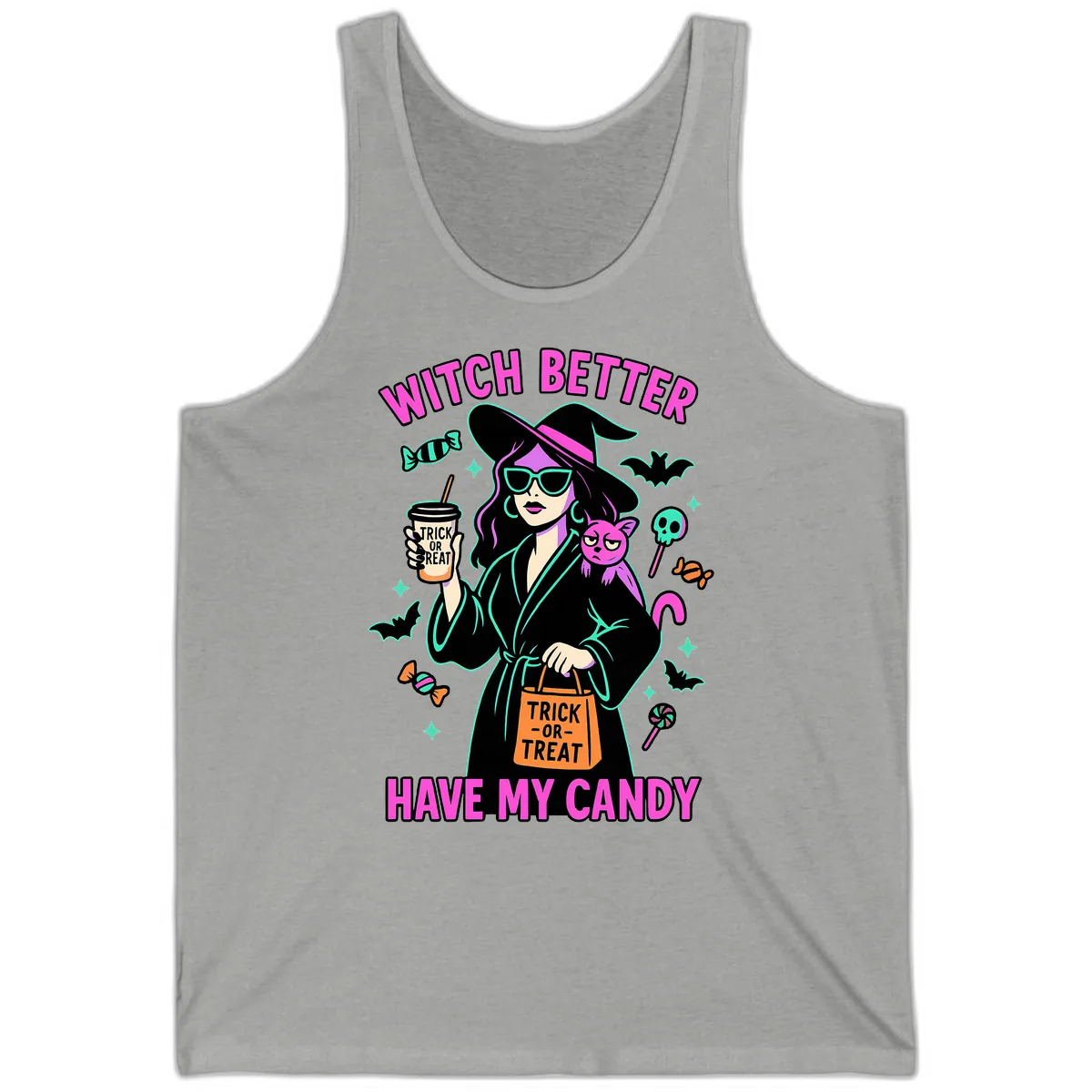 Witch Better Have My Candy Halloween Tank in Athletic Heather