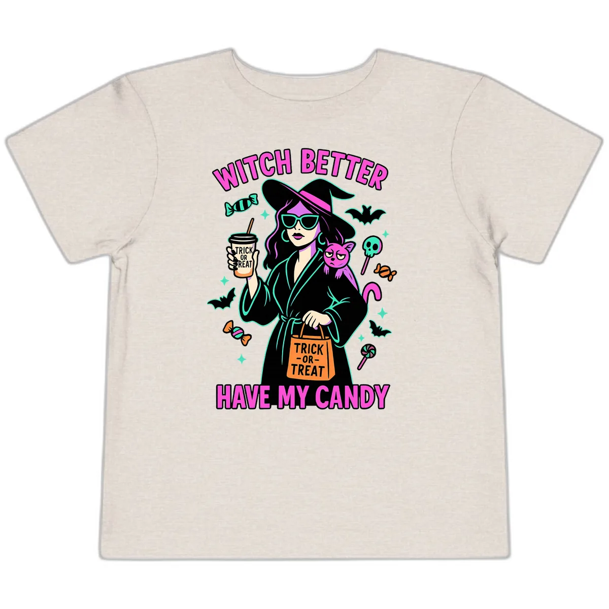 Witch Better Have My Candy Halloween Toddler T-Shirt in Heather Dust