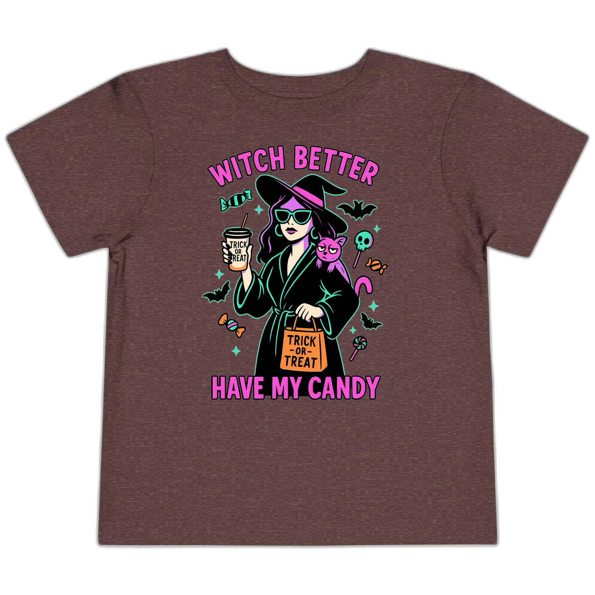 Witch Better Have My Candy Halloween Toddler T-Shirt in Heather Maroon