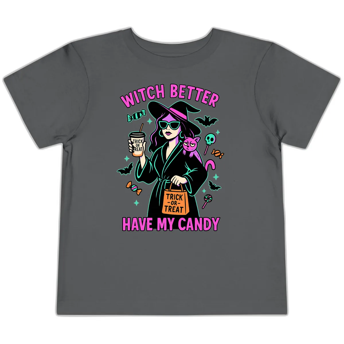 Witch Better Have My Candy Halloween Toddler T-Shirt in Asphalt