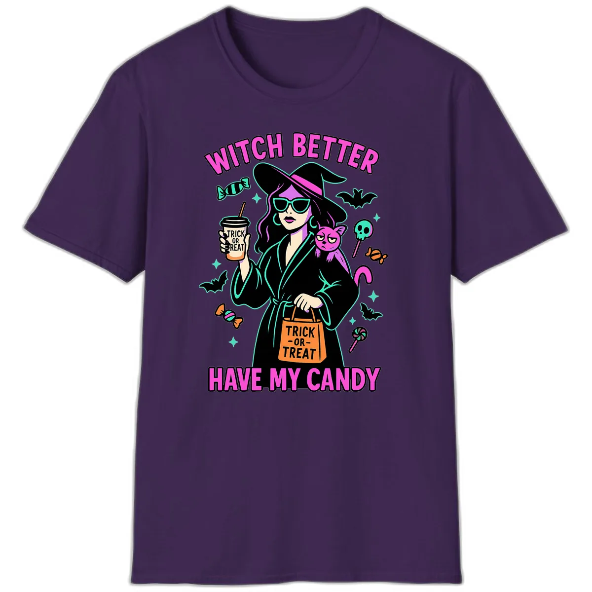Witch Better Have My Candy Halloween T-Shirt in Purple