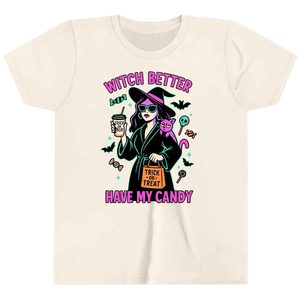 Witch Better Have My Candy Halloween Youth T-Shirt in Natural