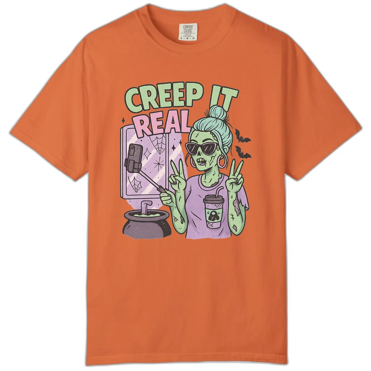 Creep It Real Zombie Selfie Comfort Color in Burnt Orange