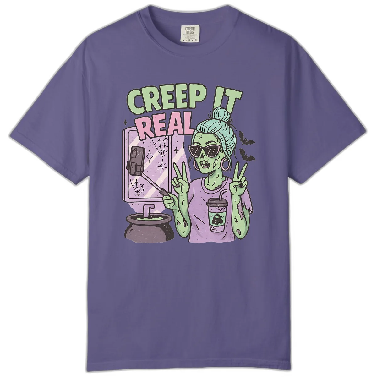Creep It Real Zombie Selfie Comfort Color in Grape