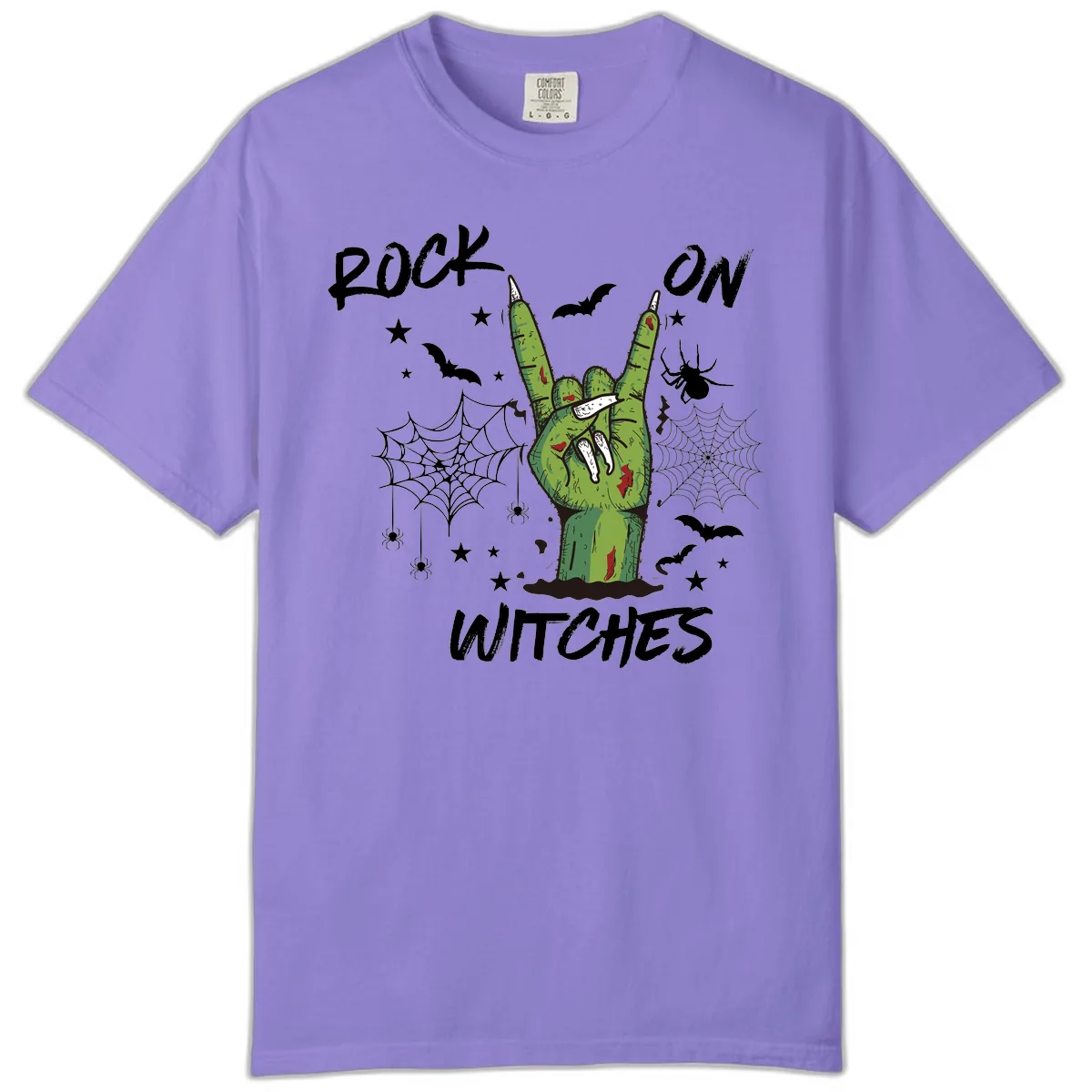 Rock On Zombie Hand Halloween Comfort Color in Violet