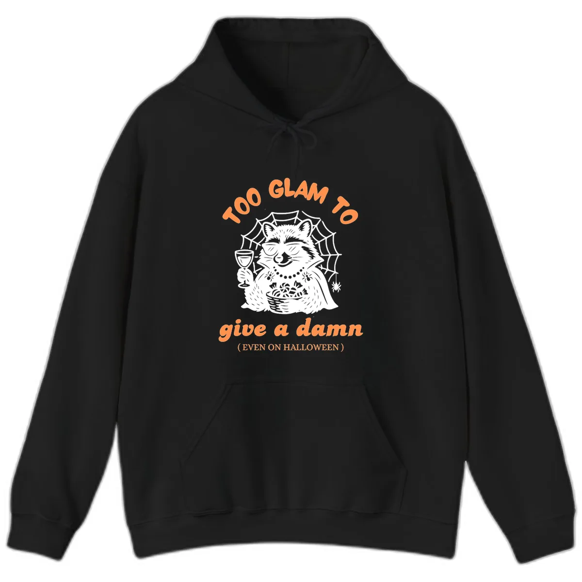 Glam Raccoon Halloween Shirt Hoodie in Black