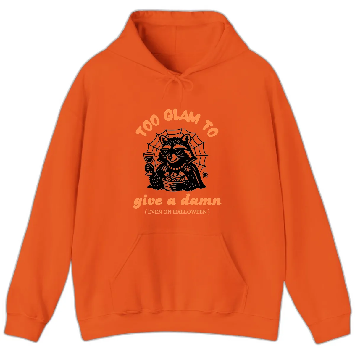 Glam Raccoon Halloween Shirt Hoodie in Orange