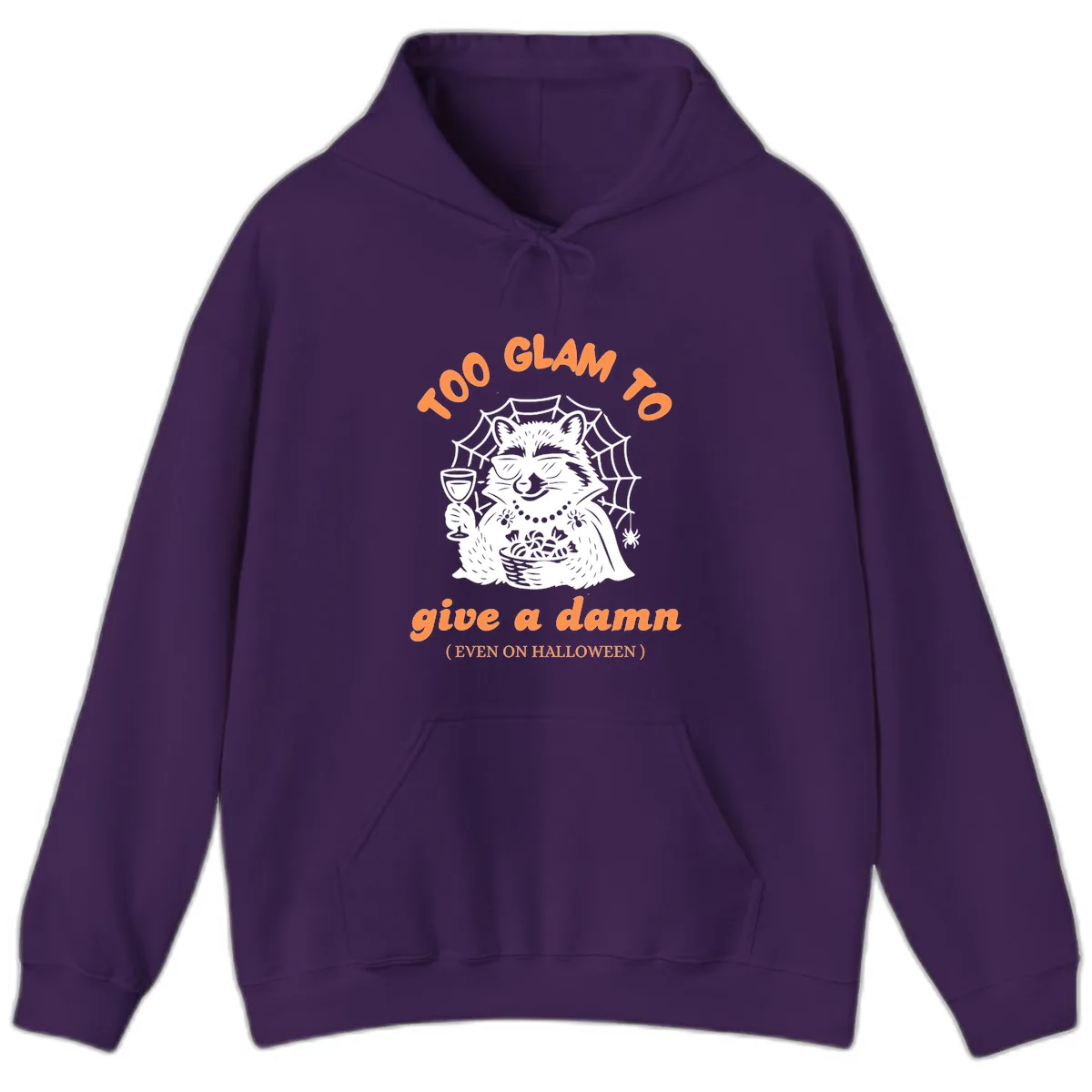 Glam Raccoon Halloween Shirt Hoodie in Purple