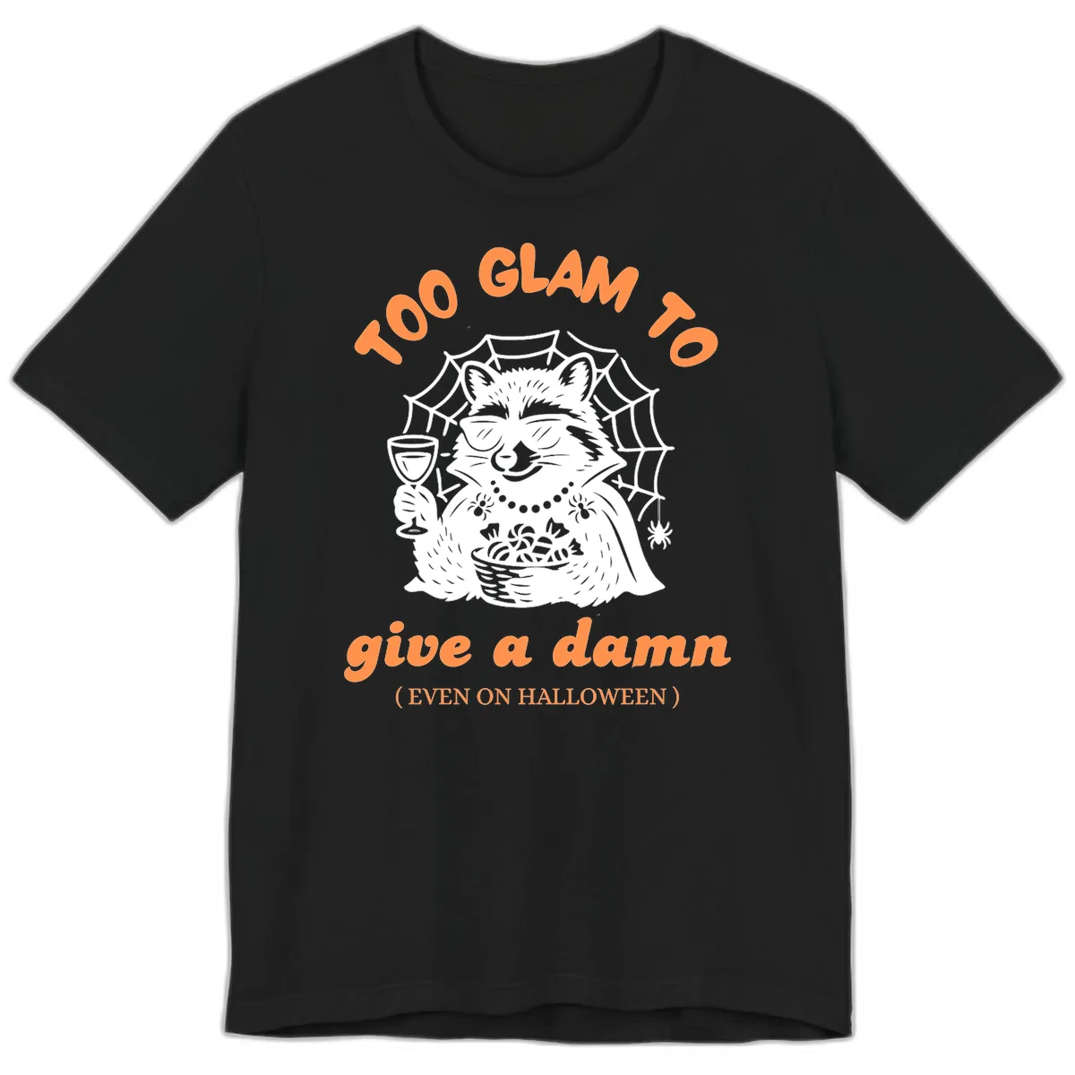 Glam Raccoon Halloween Shirt Premium T-Shirt in Black