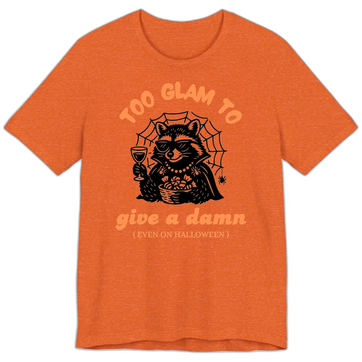 Glam Raccoon Halloween Shirt Premium T-Shirt in Heather Orange
