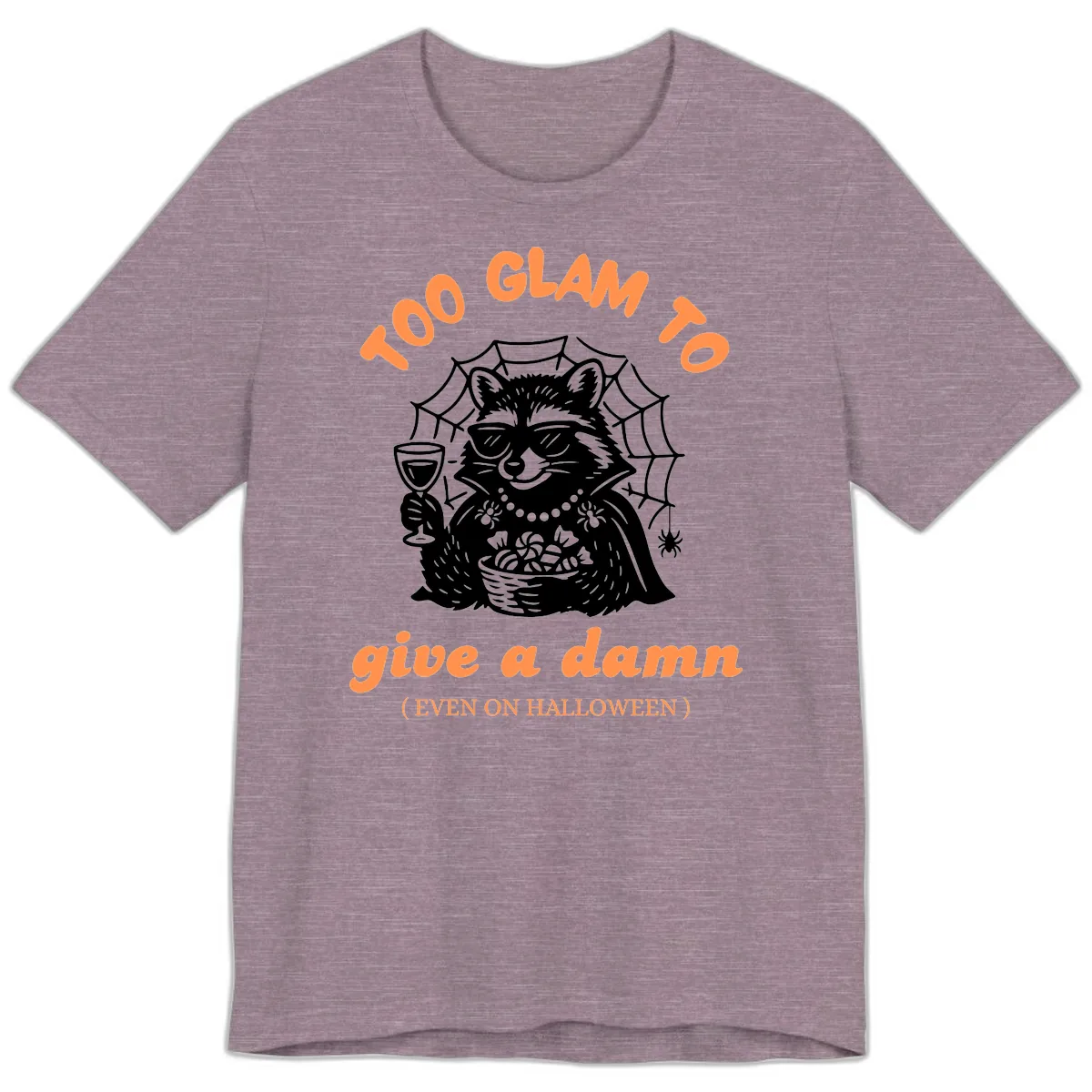 Glam Raccoon Halloween Shirt Premium T-Shirt in Heather Purple
