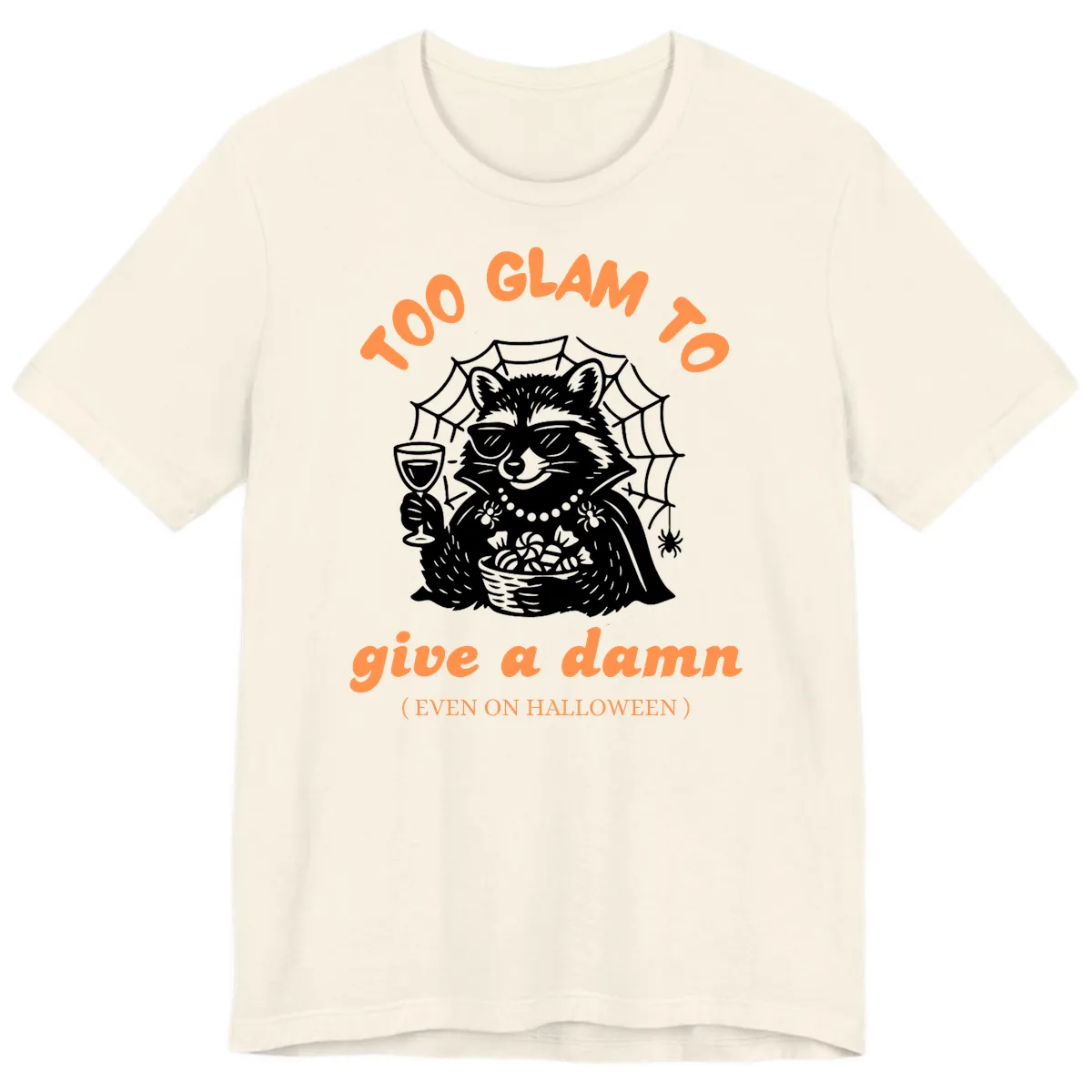 Glam Raccoon Halloween Shirt Premium T-Shirt in Natural