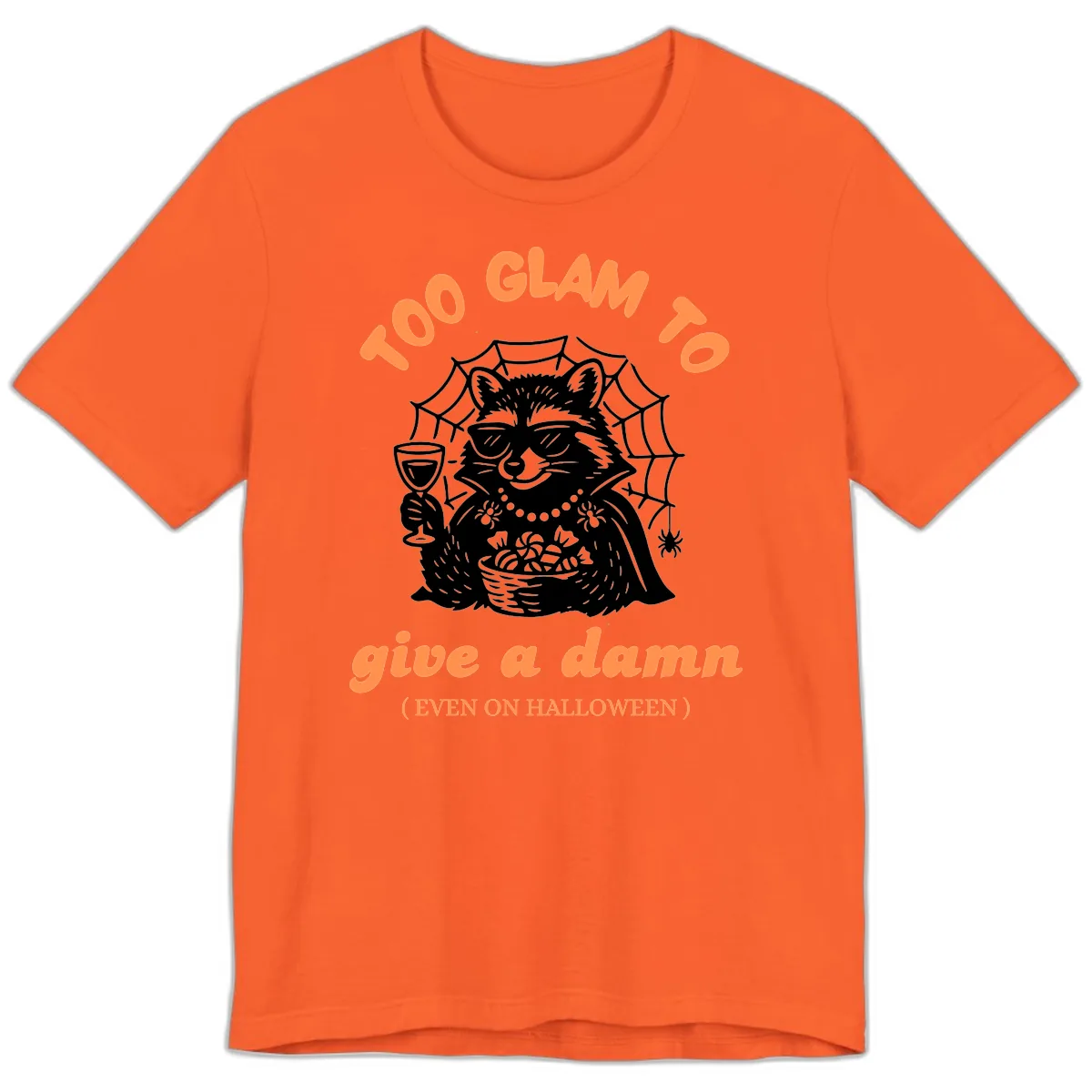 Glam Raccoon Halloween Shirt Premium T-Shirt in Orange