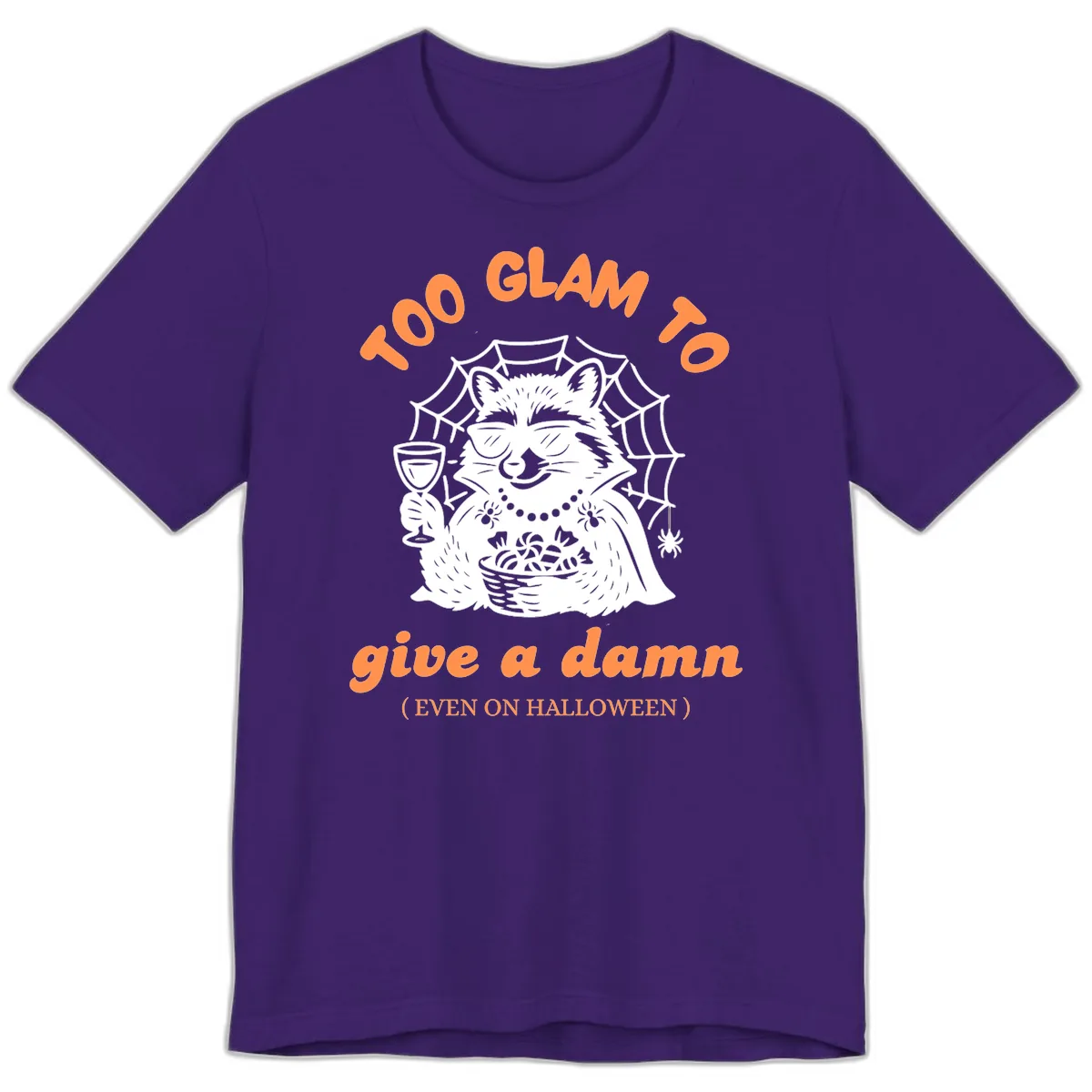 Glam Raccoon Halloween Shirt Premium T-Shirt in Team Purple