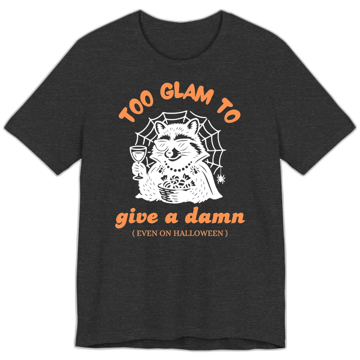 Glam Raccoon Halloween Shirt Premium T-Shirt in Dark Grey Heather