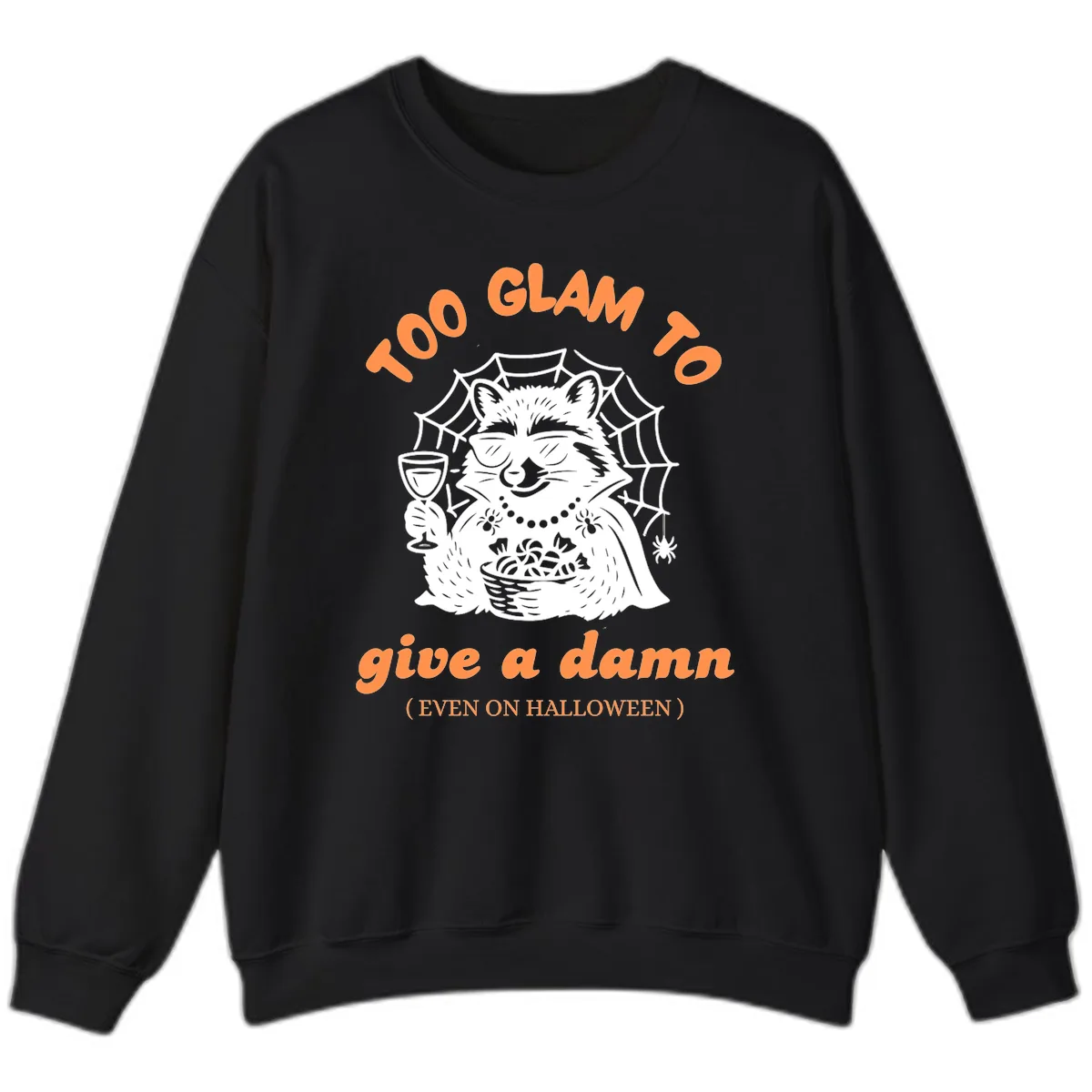 Glam Raccoon Halloween Shirt Sweatshirt in Black