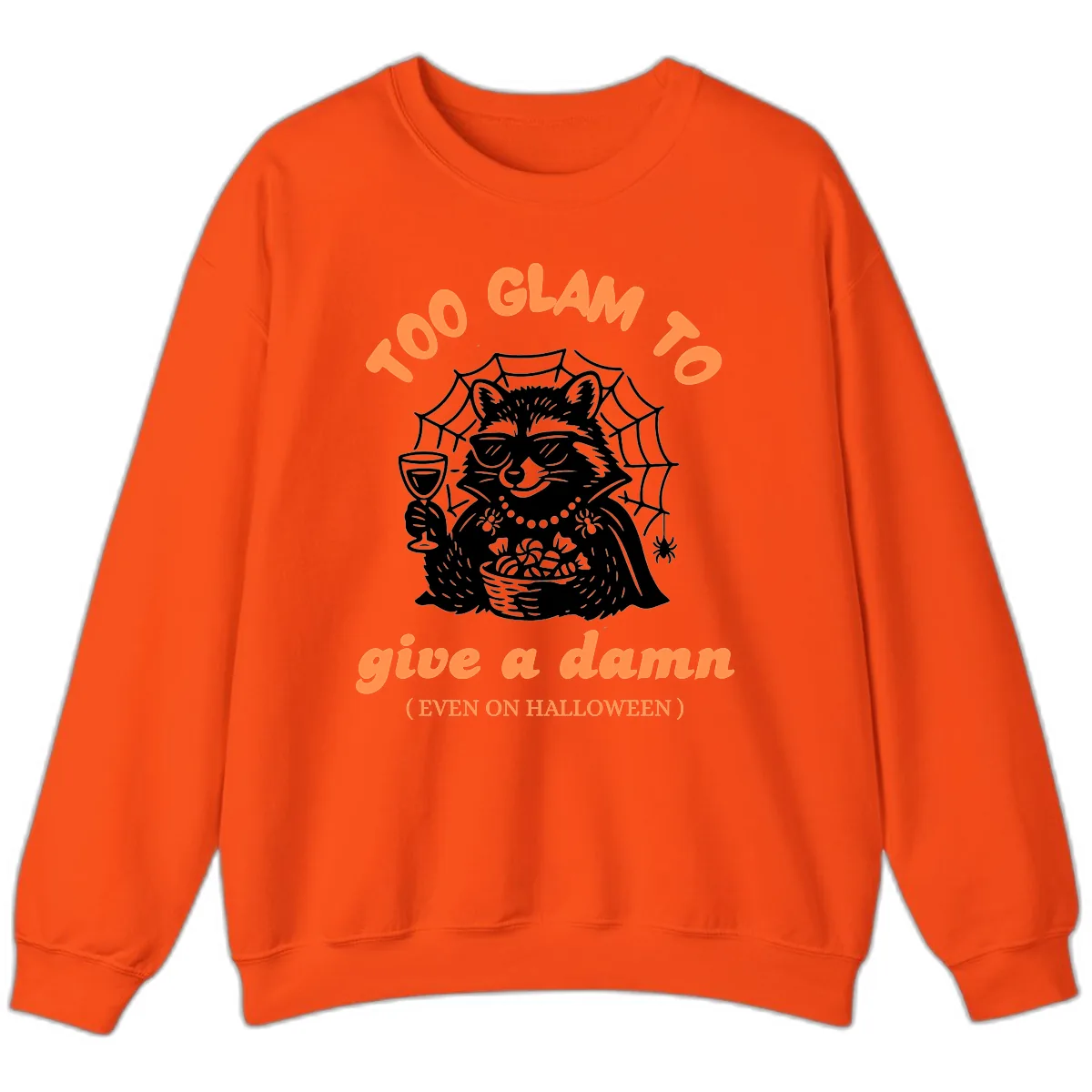 Glam Raccoon Halloween Shirt Sweatshirt in Orange