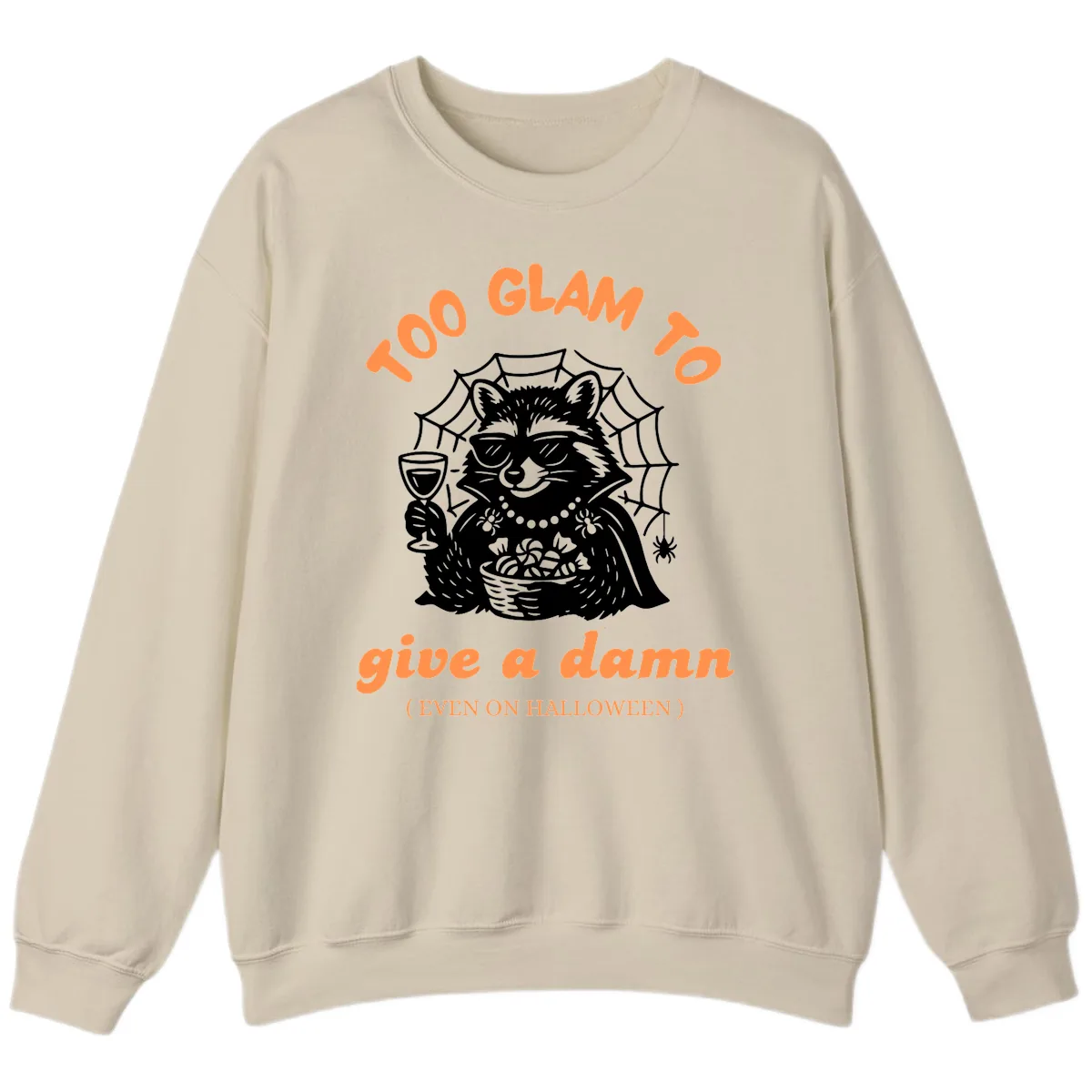 Glam Raccoon Halloween Shirt Sweatshirt in Sand
