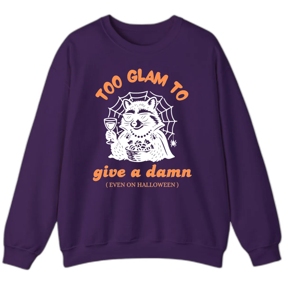 Glam Raccoon Halloween Shirt Sweatshirt in Purple