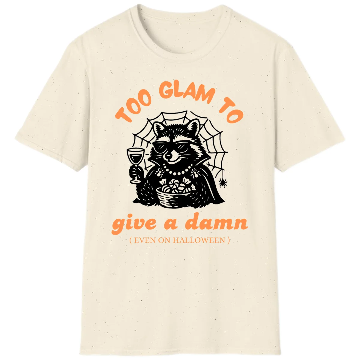 Glam Raccoon Halloween Shirt T-Shirt in Natural
