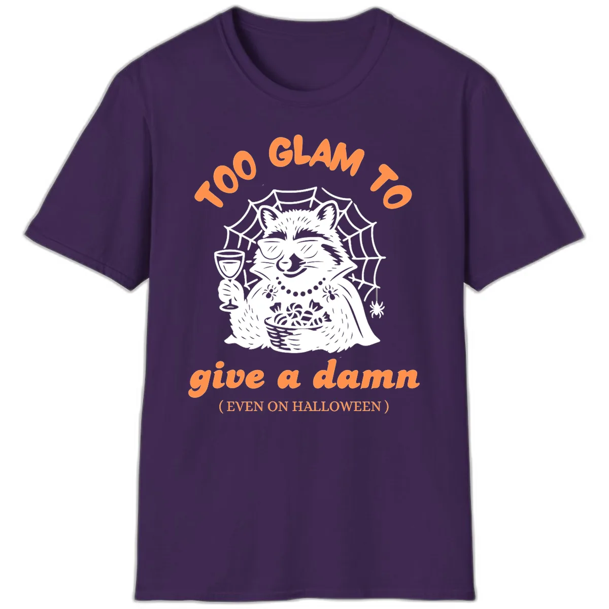 Glam Raccoon Halloween Shirt T-Shirt in Purple