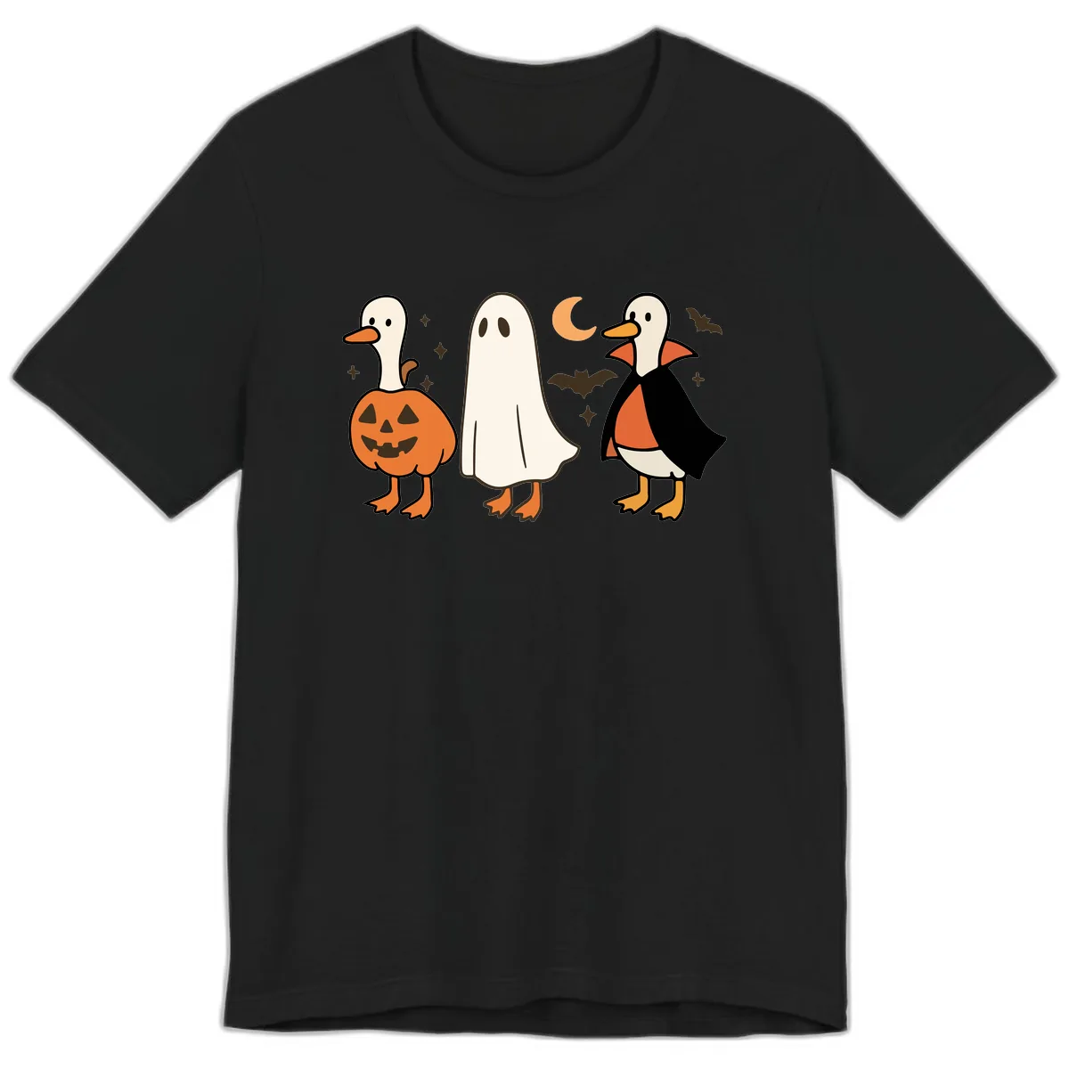 Halloween Duck Costumes And Pumpkin Premium T-Shirt in Black