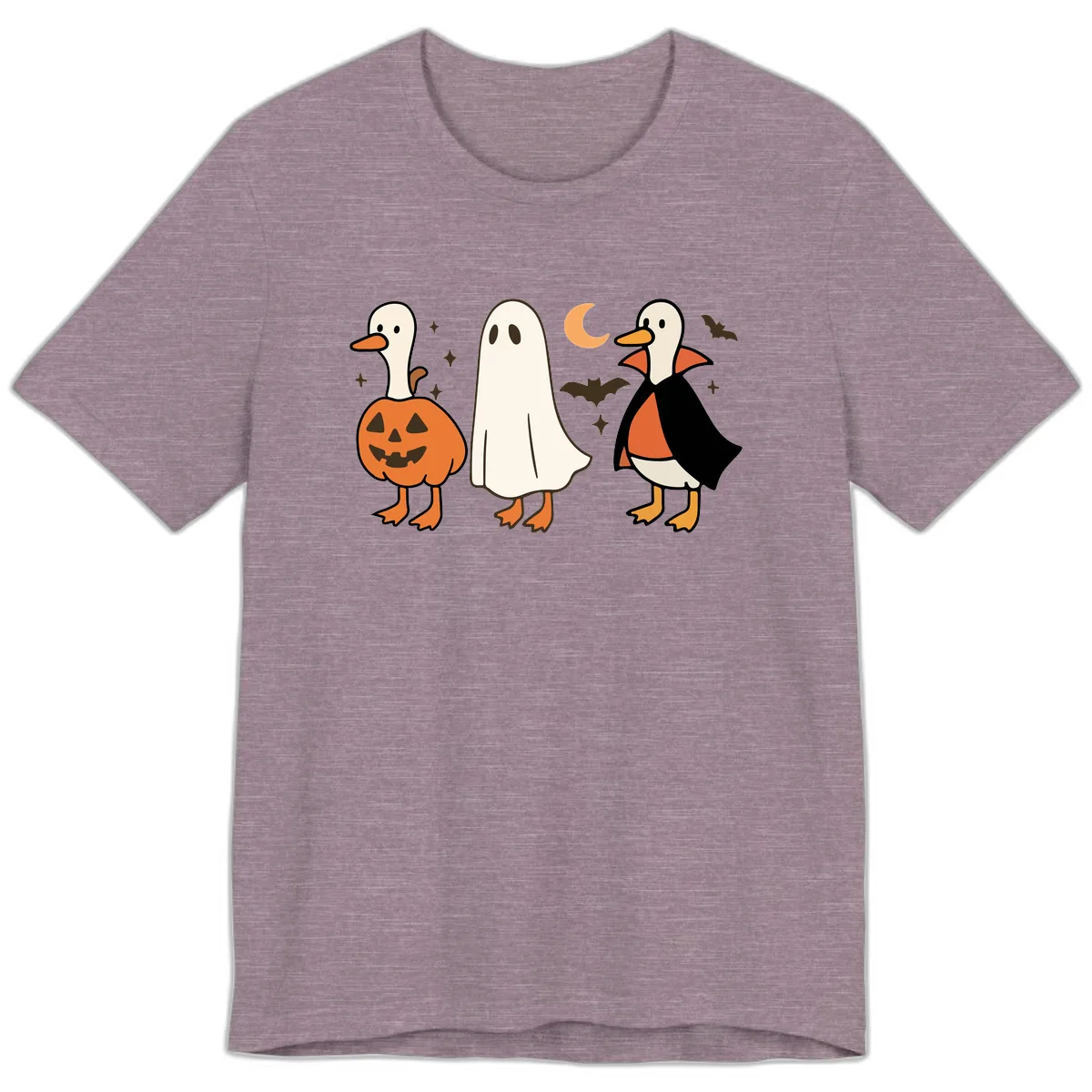 Halloween Duck Costumes And Pumpkin Premium T-Shirt in Heather Purple