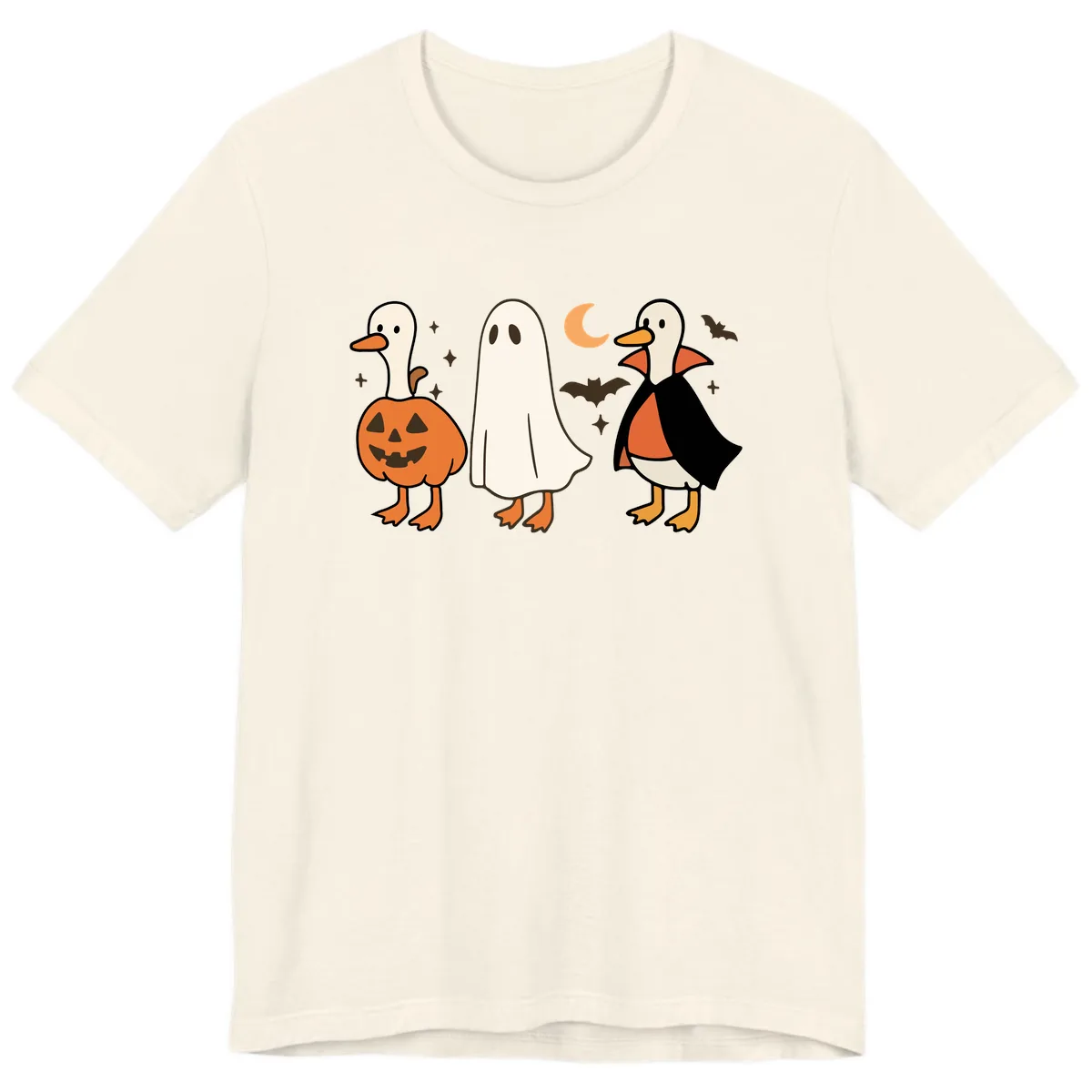 Halloween Duck Costumes And Pumpkin Premium T-Shirt in Natural