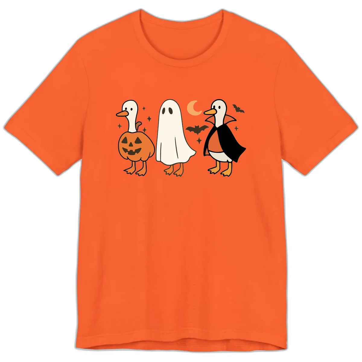 Halloween Duck Costumes And Pumpkin Premium T-Shirt in Orange