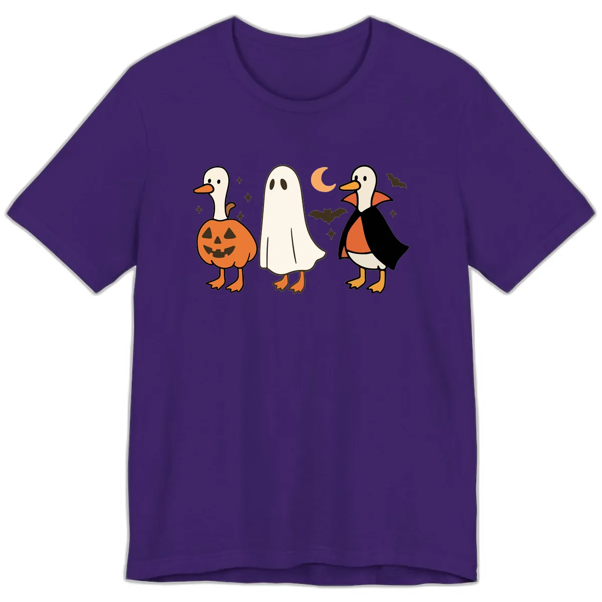 Halloween Duck Costumes And Pumpkin Premium T-Shirt in Team Purple