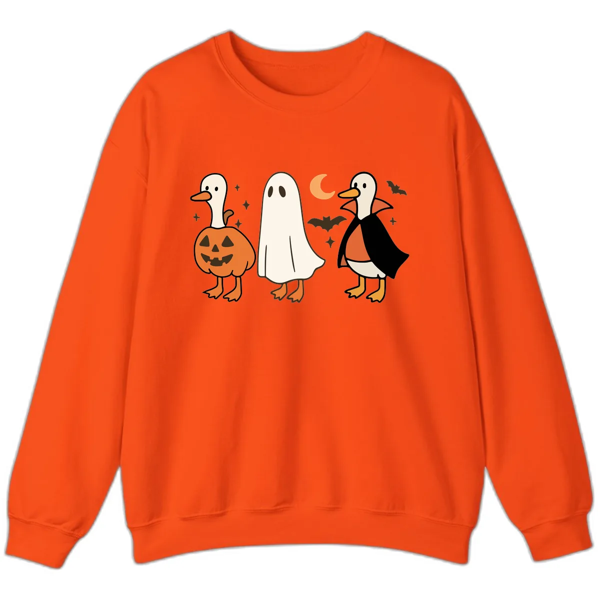 Halloween Duck Costumes And Pumpkin Sweatshirt in Orange