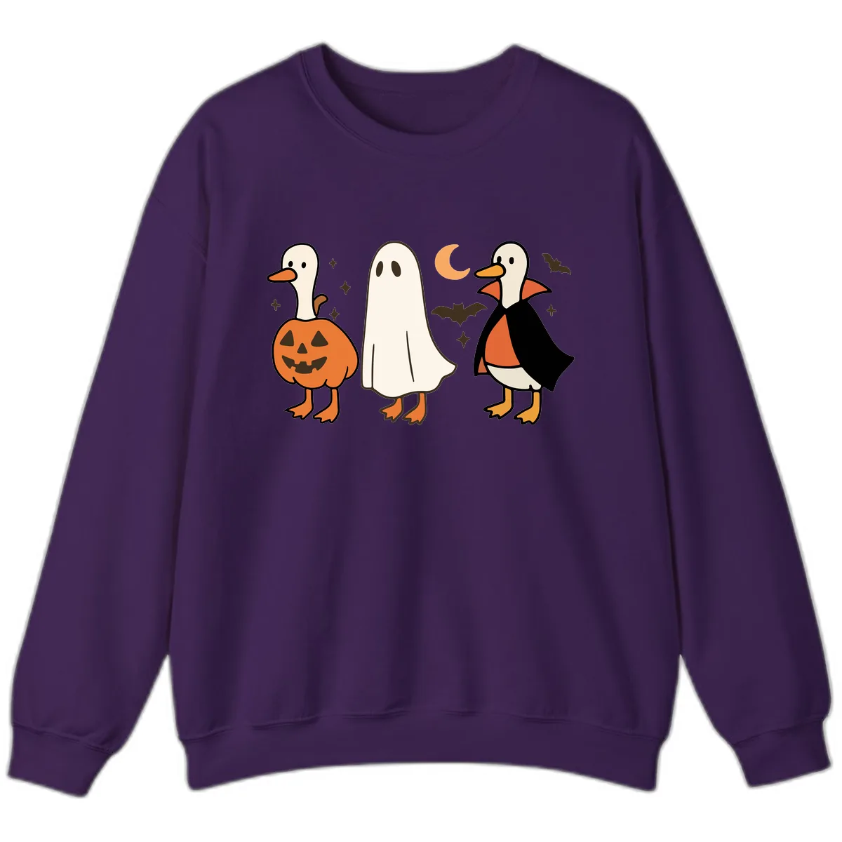 Halloween Duck Costumes And Pumpkin Sweatshirt in Purple