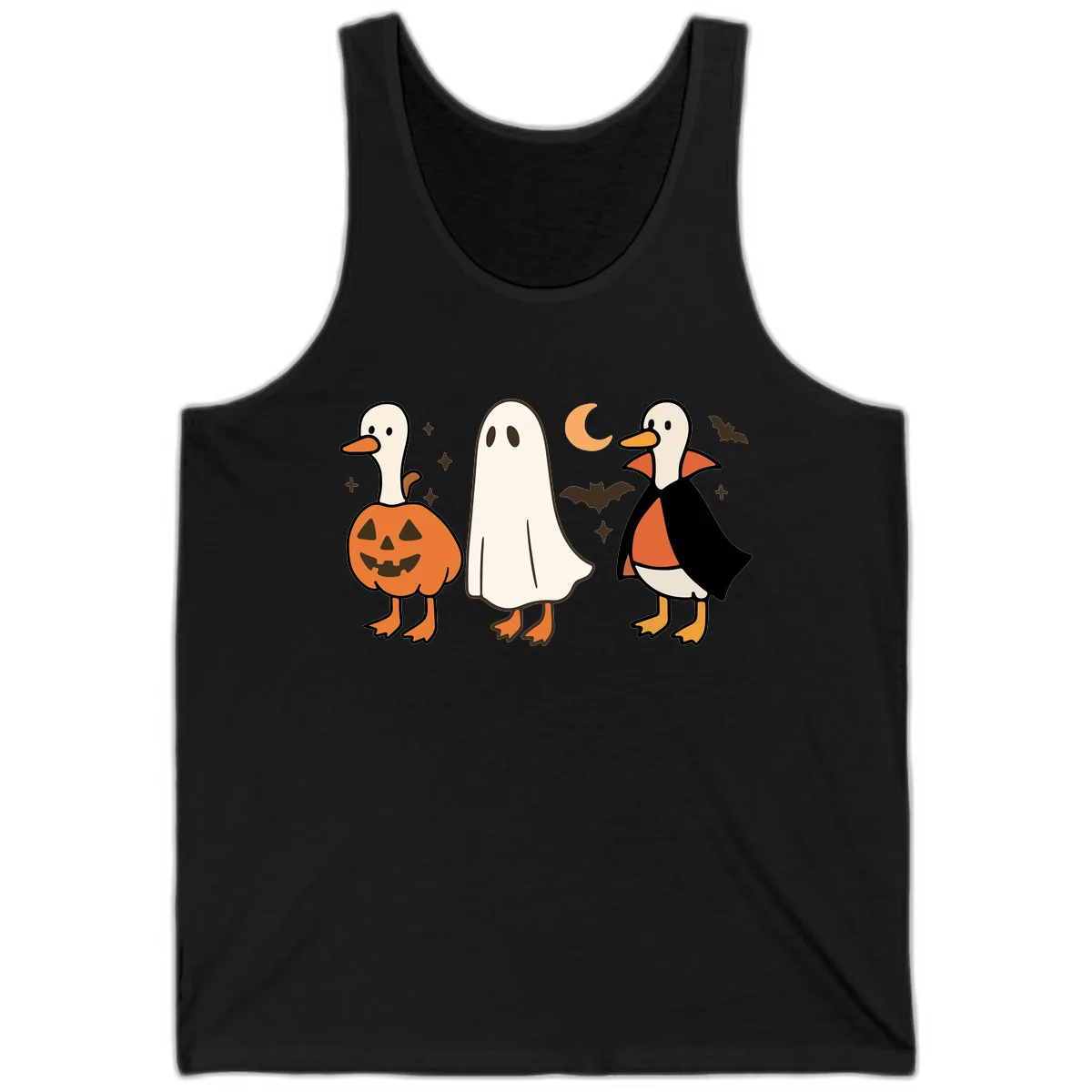 Halloween Duck Costumes And Pumpkin Tank in Black