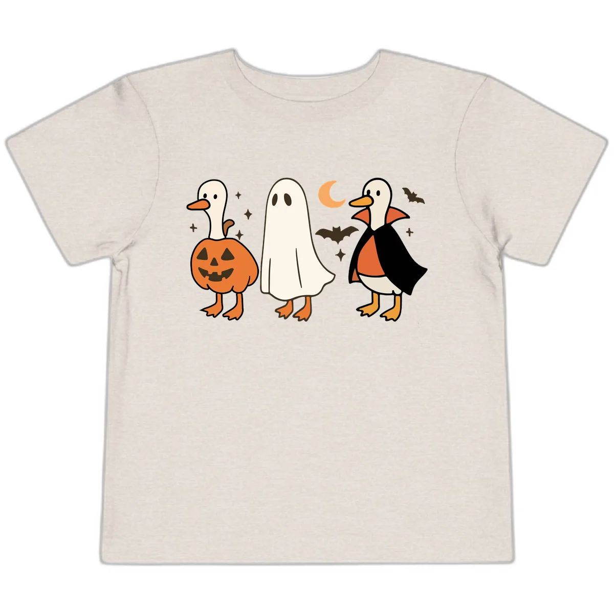 Halloween Duck Costumes And Pumpkin Toddler T-Shirt in Heather Dust