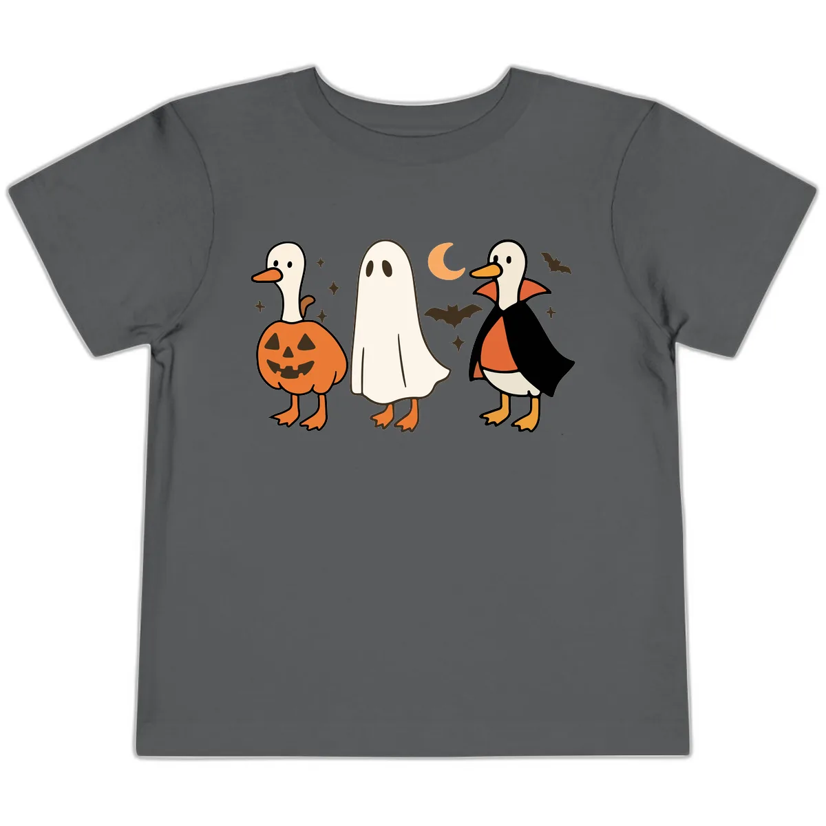 Halloween Duck Costumes And Pumpkin Toddler T-Shirt in Asphalt