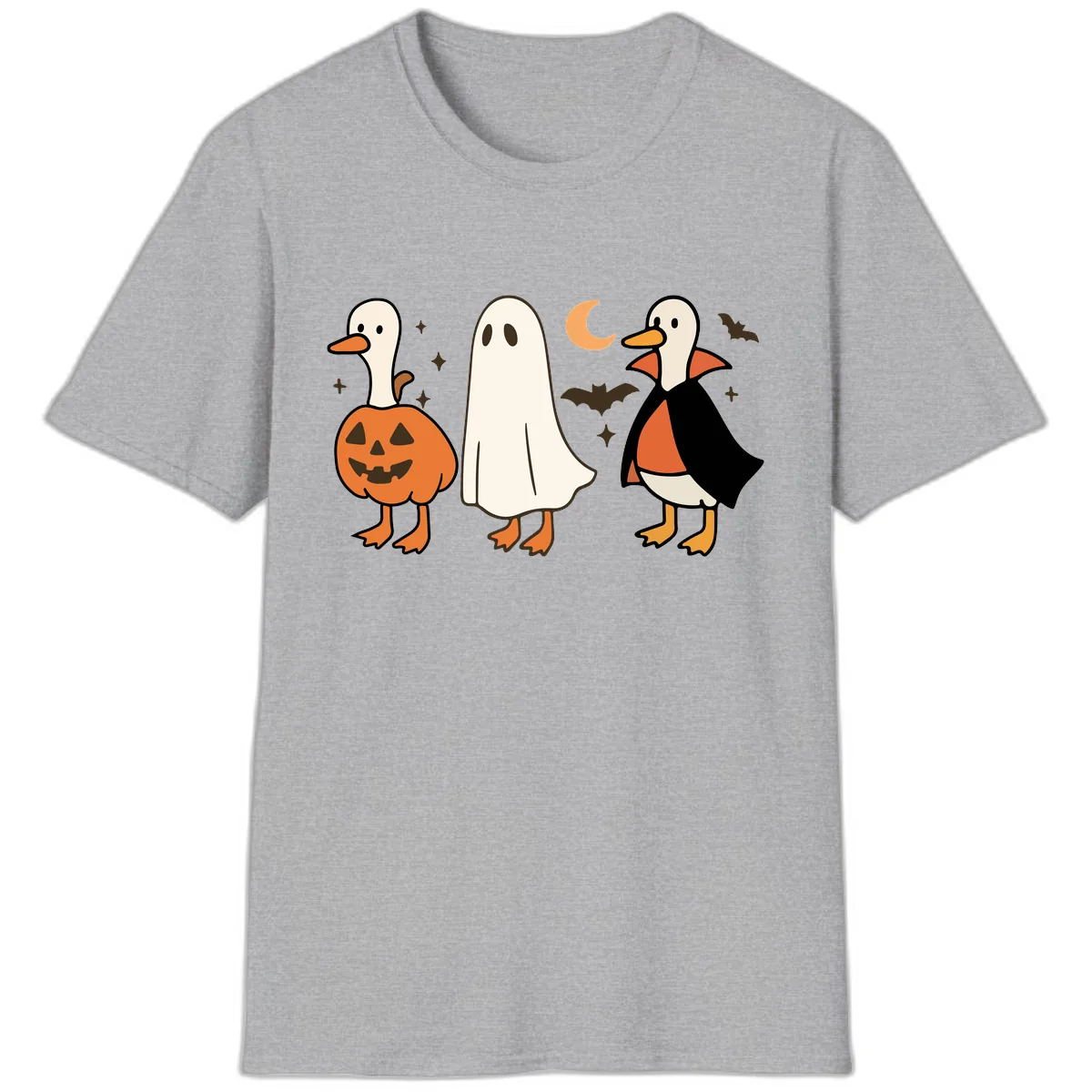 Halloween Duck Costumes And Pumpkin T-Shirt in Sport Grey