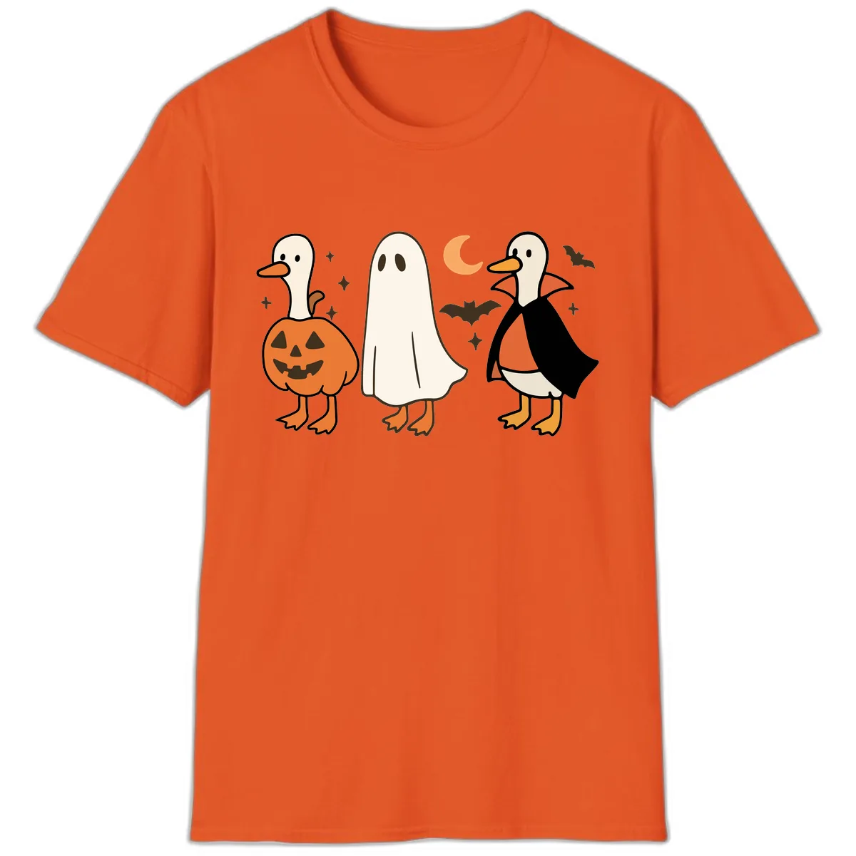 Halloween Duck Costumes And Pumpkin T-Shirt in Orange