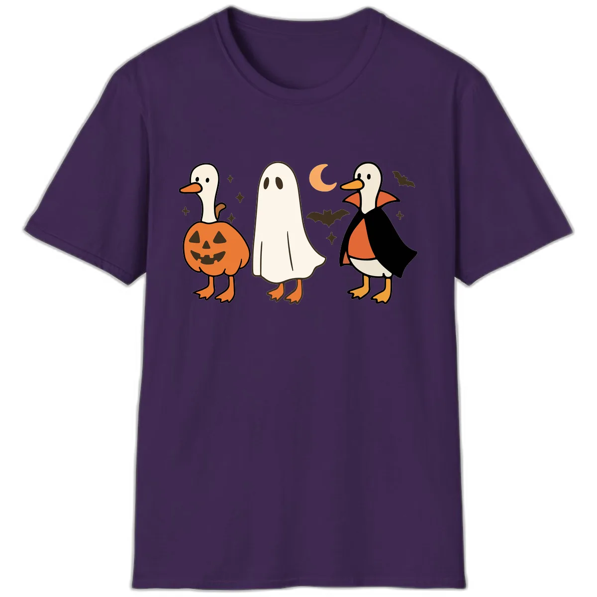 Halloween Duck Costumes And Pumpkin T-Shirt in Purple
