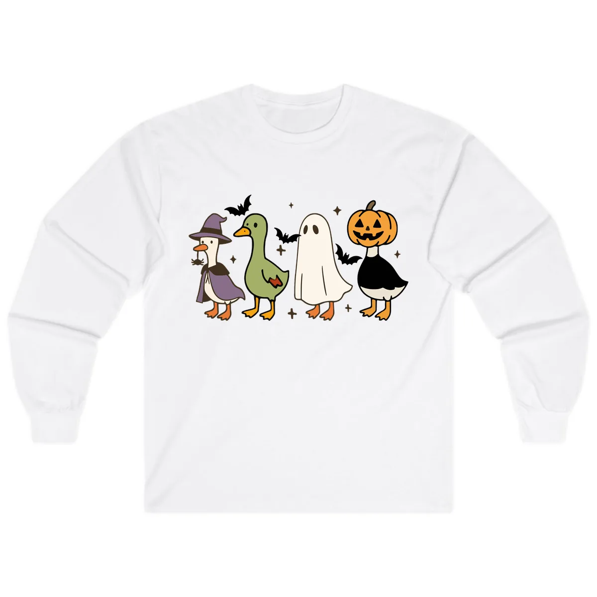 Halloween Animals Trick-or-Treat Long Sleeve in White